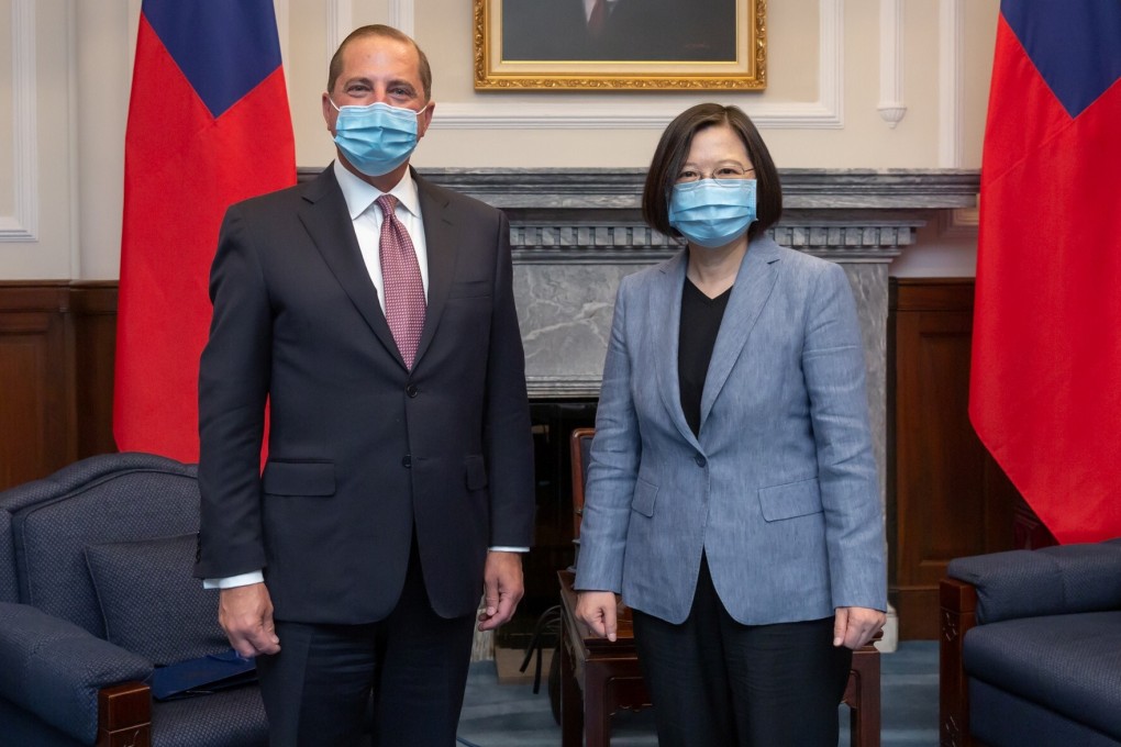 US Secretary of Health and Human Services Alex Azar and Taiwan President Tsai Ing-wen met earlier this month. Photo: Reuters