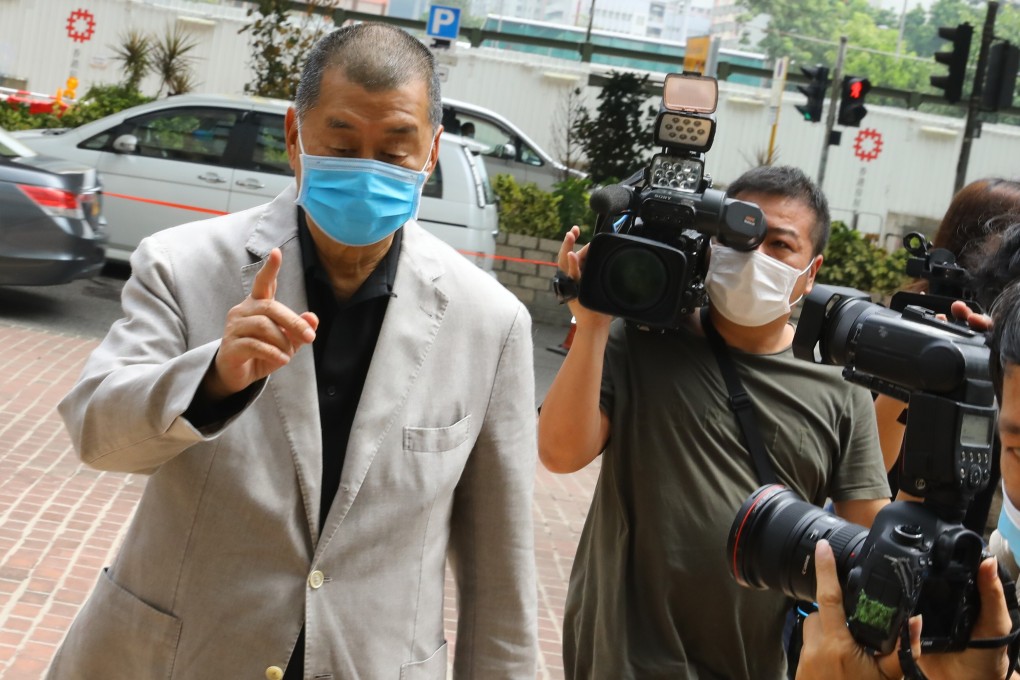 Apple Daily founder Jimmy Lai at West Kowloon Court on Friday. Photo: Dickson Lee
