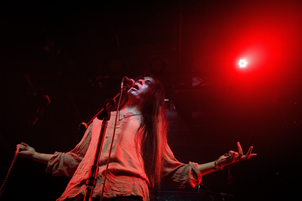 Shui Shu of the black metal band Bliss-Illusion performs at Omni Space in Beijing as venues start to open up after months of shutdowns. Photo: Reuters/Thomas Peter