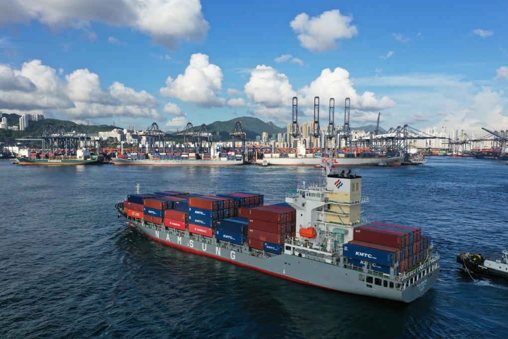 A container ship approaches the Kwai Tsing Container Terminals in Kwai Chung. Photo: Winson Wong