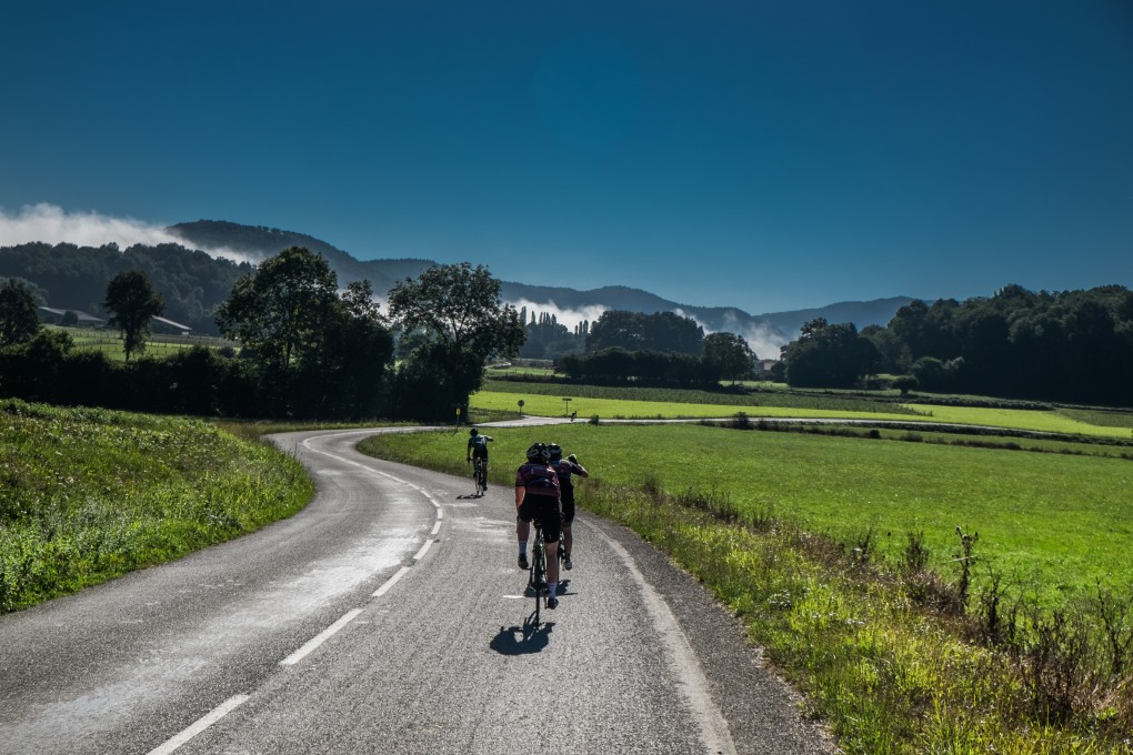 Tour de France riders cycle through the Pyrenees during the 2016 competition. The annual race is a visual feast, almost as much about the scenery as it is about the racing. Photo: Steve Thomas