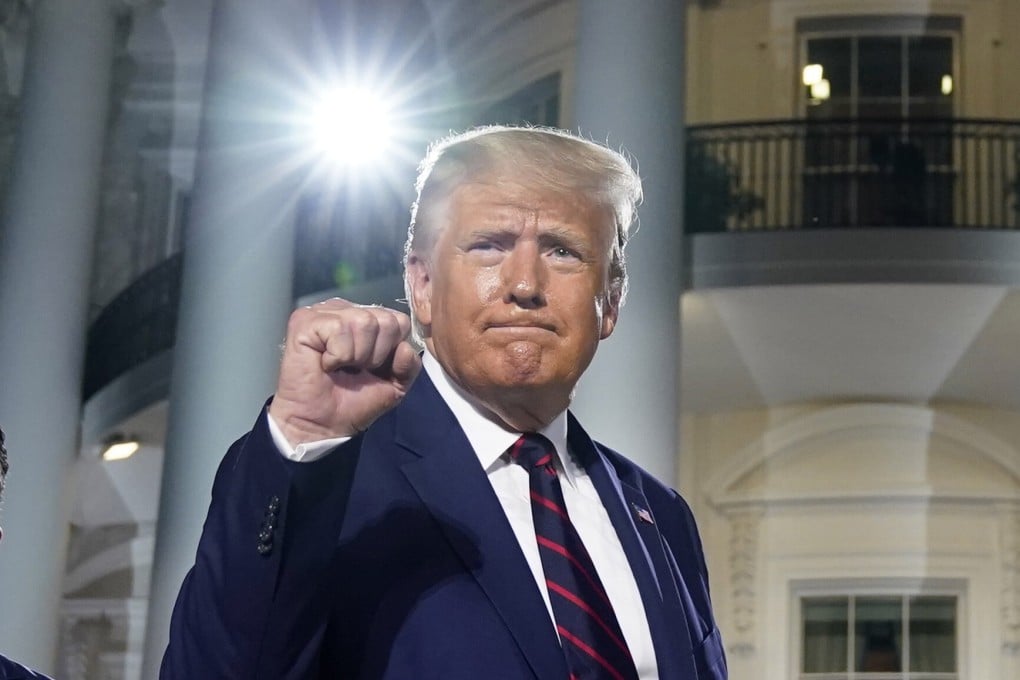 US President Donald Trump on the South Lawn of the White House on the final day of the Republican National Convention. Photo: AP
