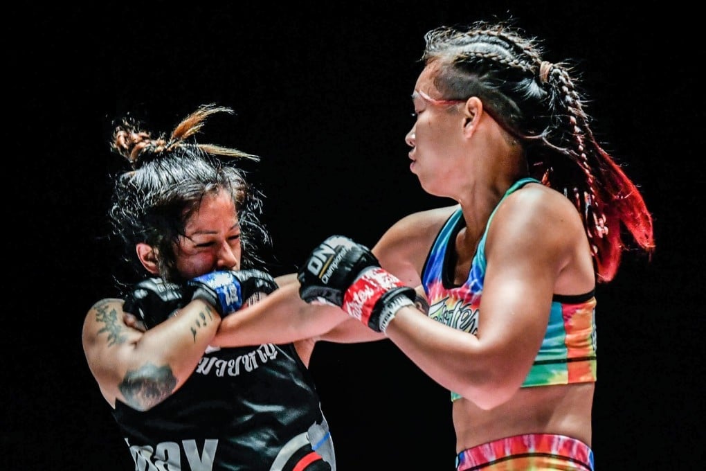 Wondergirl Fairtex punches KC Carlos. Photos: ONE Championship