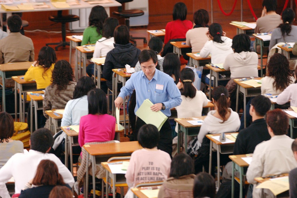 Test-takers sit for the language proficiency assessment for teachers (LPAT) at the New Method Collage in 2006. Photo: Handout