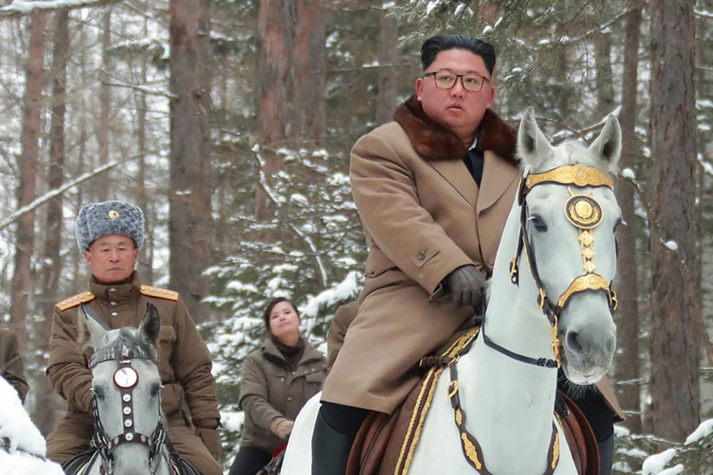 North Korea’s supreme leader Kim Jong-un visits battle sites at Mount Paektu in December 2019. Photo: KCNA via KNS/AFP