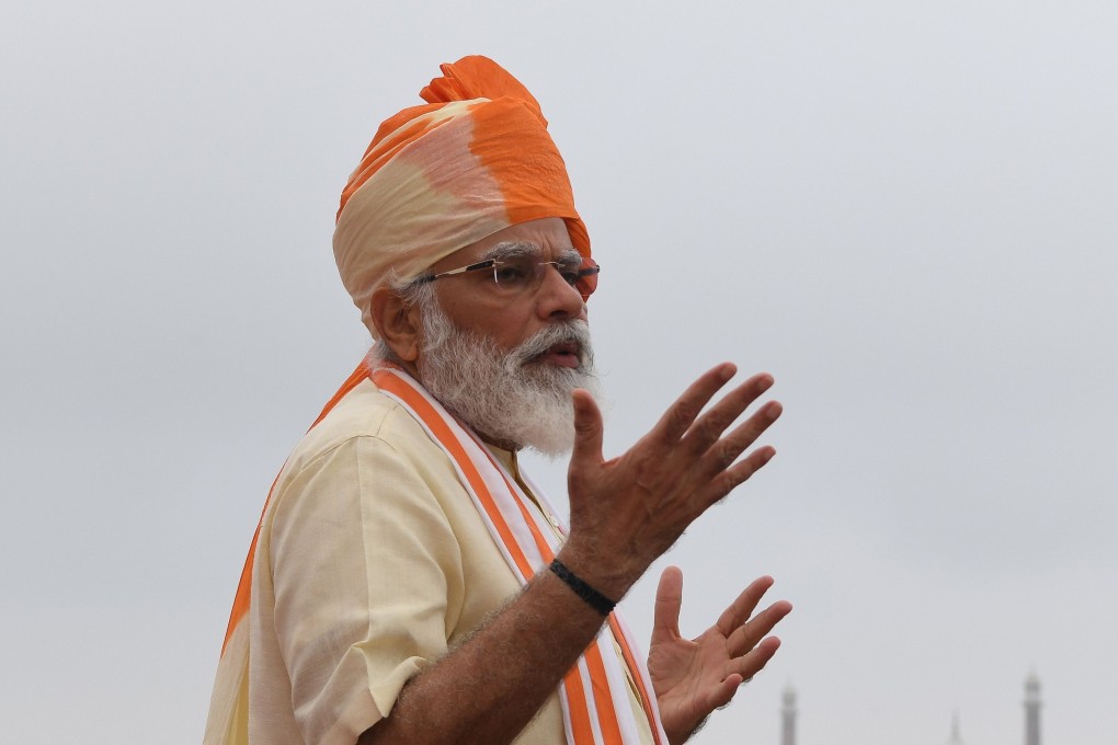India's Prime Minister Narendra Modi pictured during a ceremony to celebrate India's Independence Day earlier this month. Photo: AFP