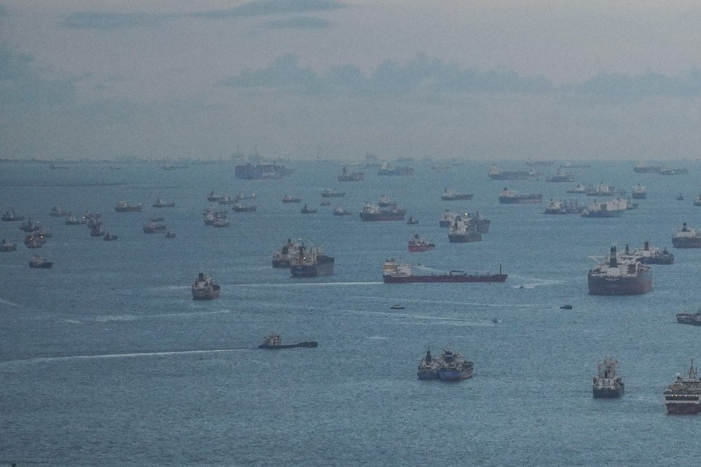 Container and cargo ships pass through the Strait of Malacca, the main shipping channel between the Indian Ocean and the Pacific Ocean and one of the most important shipping lanes in the world. Photo: Roy Issa