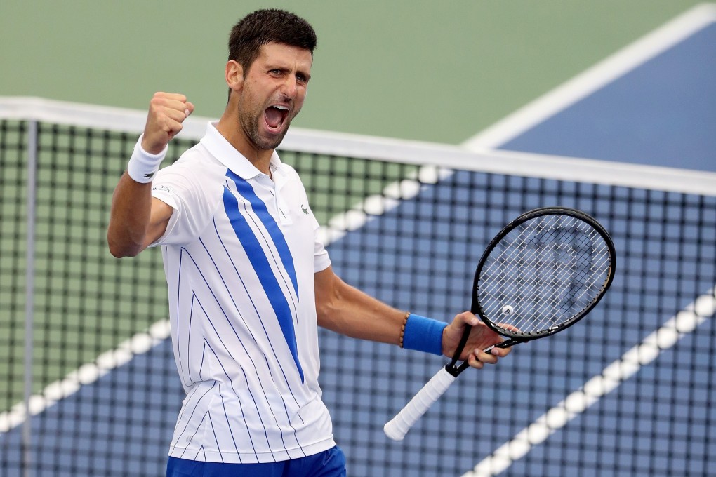 Novak Djokovic of Serbia celebrates his win over Milos Raonic of Canada in the men's singles final of the Western & Southern Open. Photo: AFP