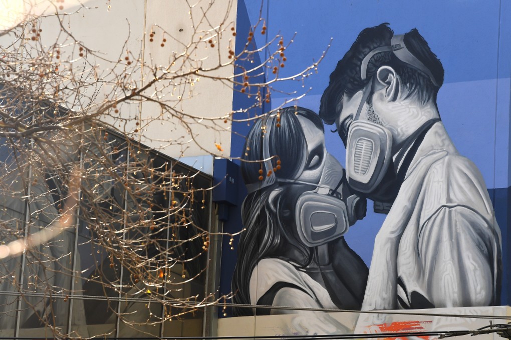 A coronavirus-inspired street art mural in Melbourne. Photo: EPA-EFE