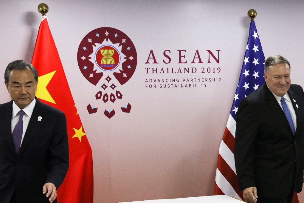 China’s Foreign Minister Wang Yi meets US Secretary of State Mike Pompeo on the sidelines of the 52nd Asean Foreign Ministers' Meeting in Bangkok on August 1, 2019. Photo: AFP