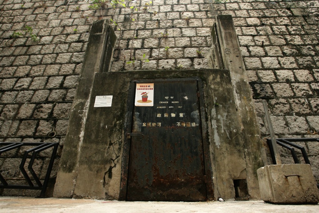 The entrance to an air raid shelter, in Wan Chai. Photo: SCMP