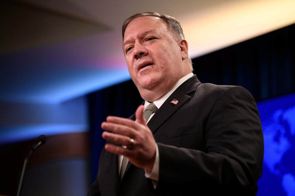US Secretary of State Mike Pompeo speaks during a news conference at the State Department in Washington on Wednesday. Photo: Reuters