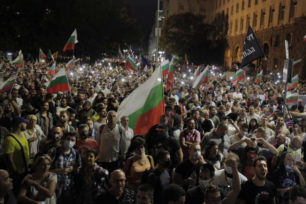 The rally outside parliament came during a long, tense day in which a controversial draft for a new constitution was proposed in a bid to end the protests. Photo: AP