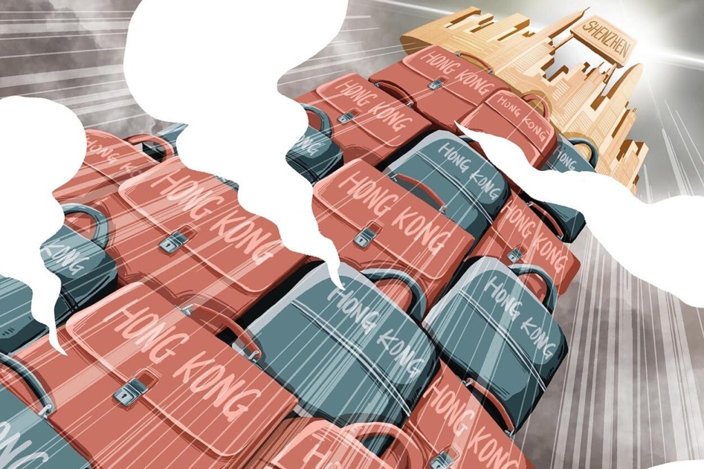 Celebrating Shenzhen’s success, state media omit mentioning critical role played by Hong Kong. Illustration: Kuen Lau