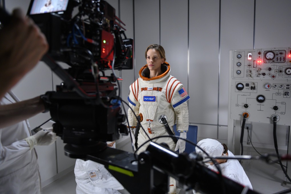 Hilary Swank in a still from Away, a new series on Netflix about a voyage to Mars. Photo: Diyah Pera/Netflix