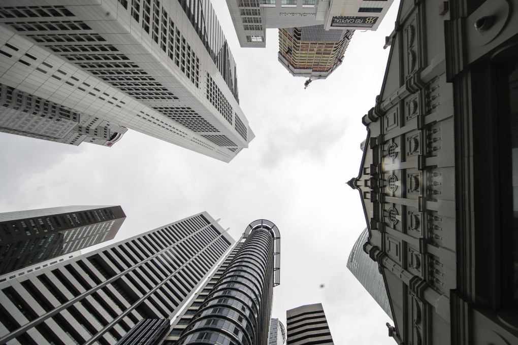 Buildings in the financial district of Singapore on Thursday. Photo: EPA