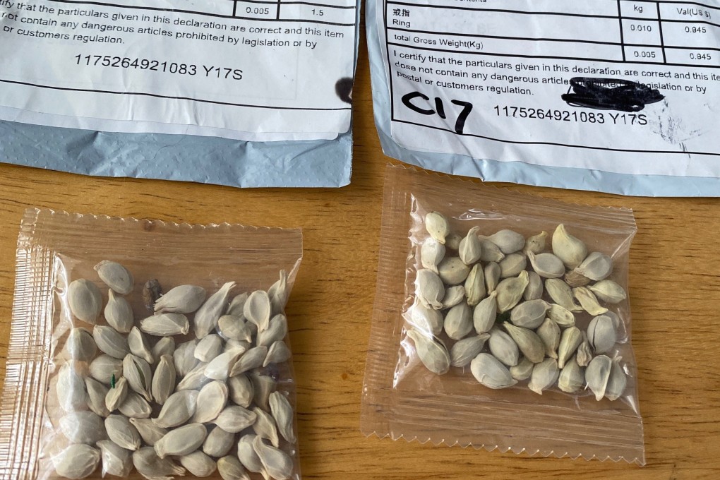 A package of seeds received by a Washington state resident. Photo: Twitter