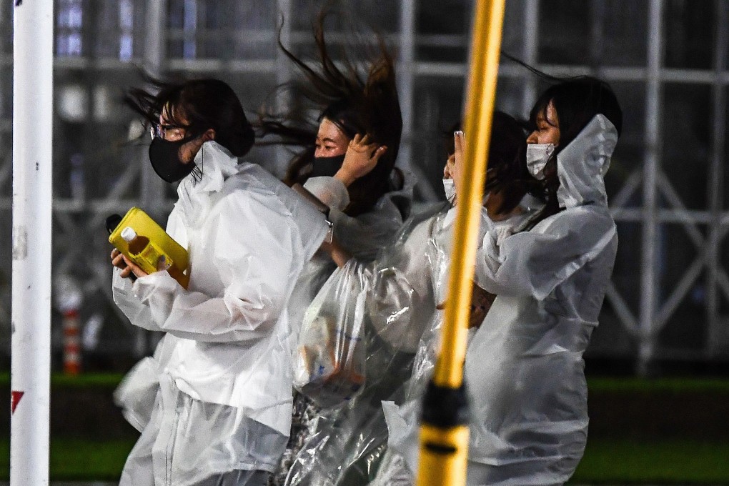 Haishen was located about 100km south-southwest of Makurazaki city, packing gusts up to 216km/h. Photo: AFP