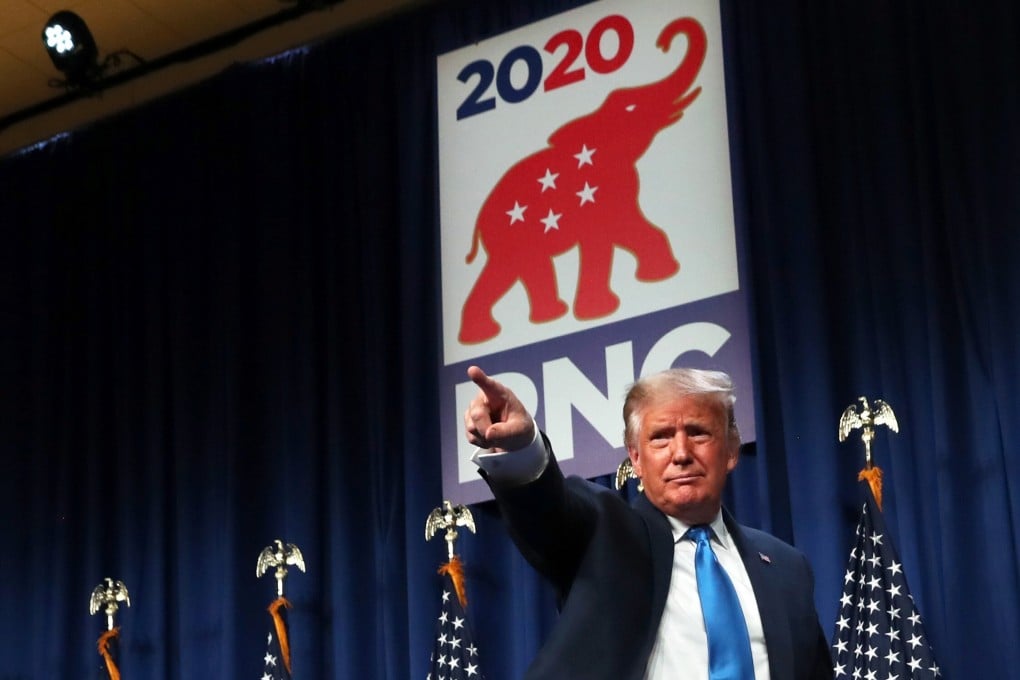 US President Donald Trump gestures after addressing the first day of the Republican National Convention after delegates voted to confirm him as the Republican 2020 presidential nominee, in Charlotte, North Carolina, on August 24. Photo: Reuters