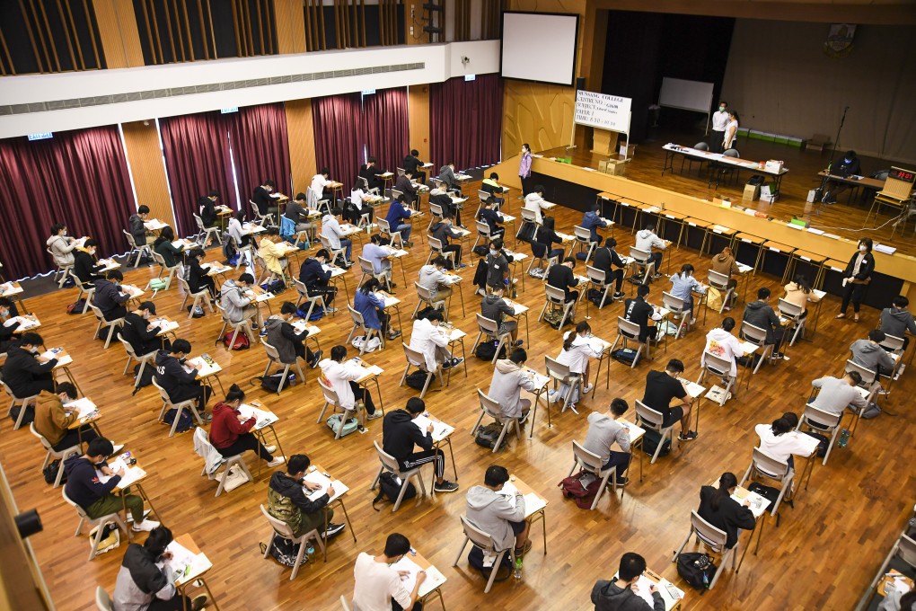 Students for the Diploma of Secondary Education (DSE) at the Munsang College in Kowloon City. Photo: Handout