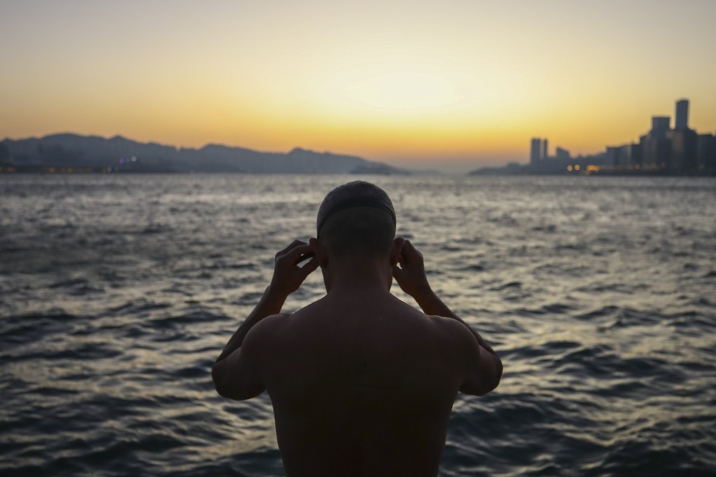 An elderly swimmer adjusts his goggles at the Hung Hom waterfront last December. Swimming is an important way of maintaining muscle mass for many senior citizens. Photo: Winson Wong