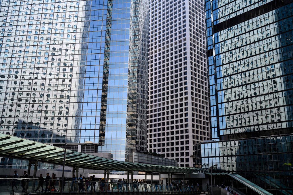Hong Kong’s Central business district. Investors were trying to shake off the recent rout in technology stocks on Tuesday. Photo: AFP
