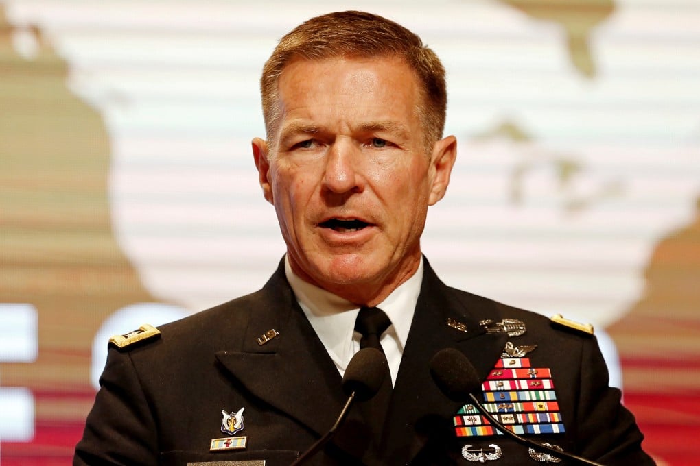 US Army Chief of Staff General James McConville speaks at a news conference in Bangkok, Thailand in September 2019. Photo: Reuters