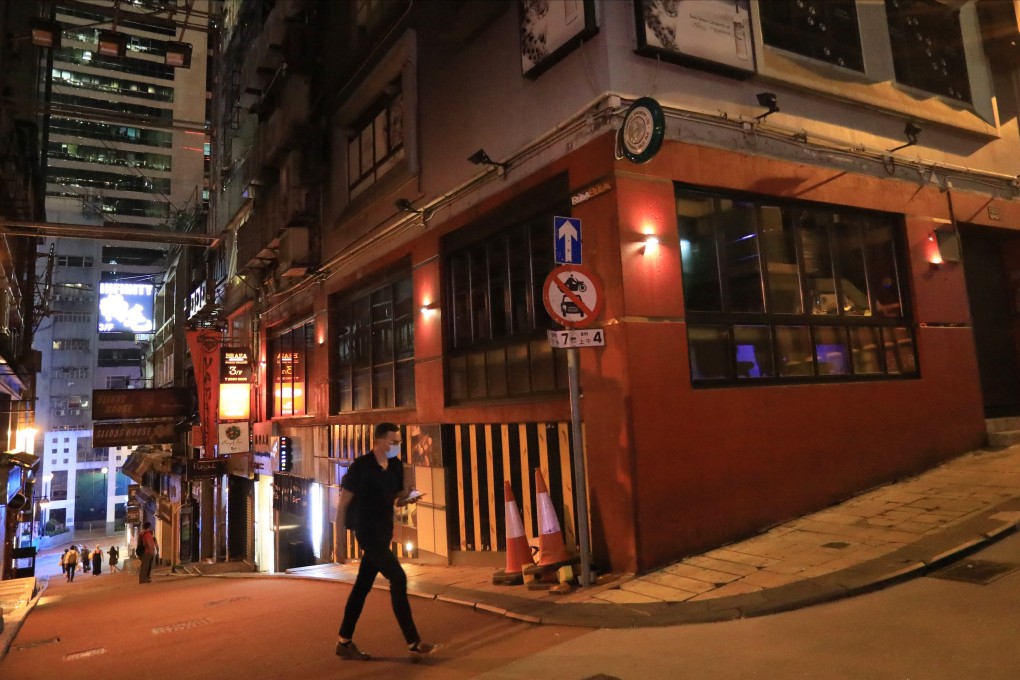 Hong Kong’s Lan Kwai Fong nightlife hub in Central wears a deserted look on August 28. Photo: May Tse
