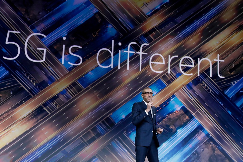 Rajeev Suri, Nokia’s CEO, speaks at the 2018 Mobile World Congress in Barcelona. Photo: Reuters