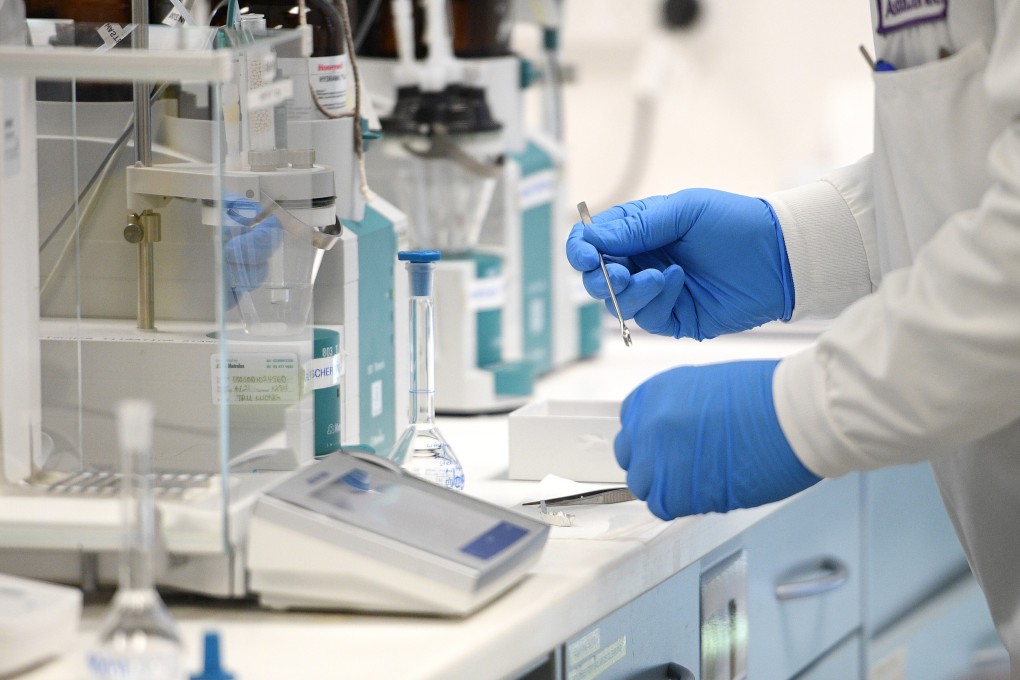 A chemist at work at AstraZeneca’s headquarters in Sydney, Australia in August. Photo: EPA-EFE