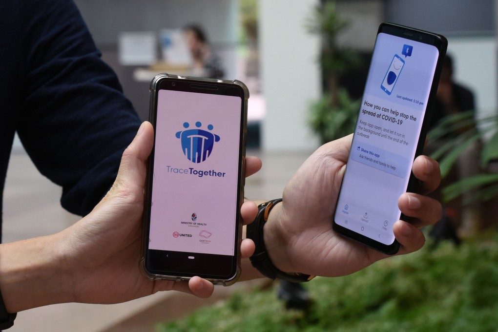Singapore's new contact-tracing programme TraceTogether. Photo: AFP