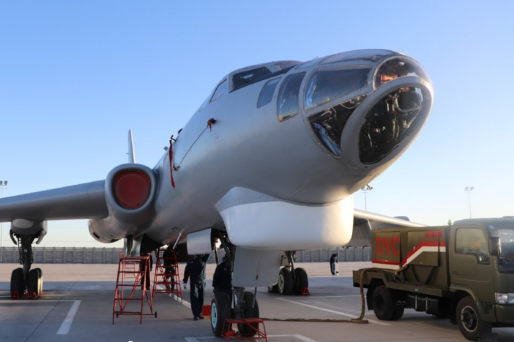 China is thought to have deployed as least three H-6 bombers near its disputed border with India. Photo: Weibo