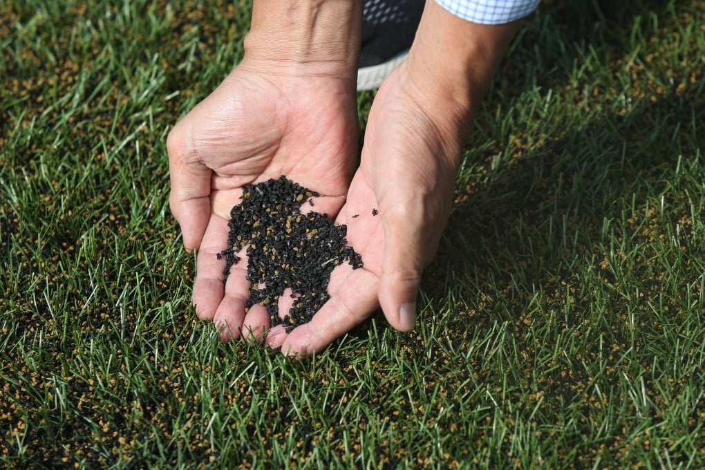 The infill used in artificial turf is usually made from used tyres, and contains a range of chemicals which can adversely affect the environment and human health. Photo: Xiaomei Chen