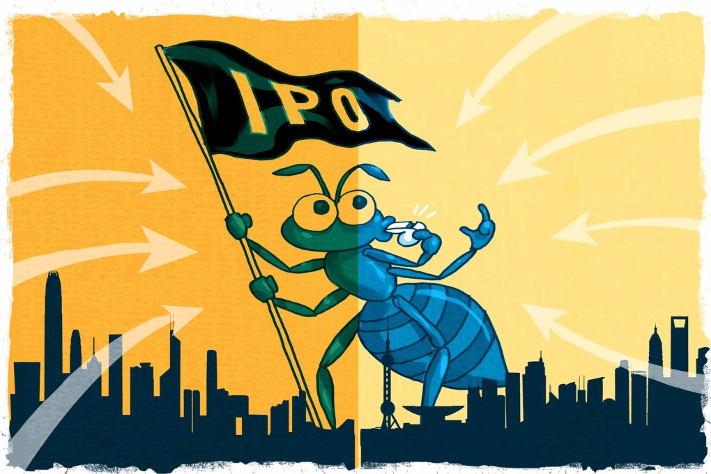 A listing application by Ant Group, China’s largest digital payments provider and digital finance platform by volume, is set for review by regulators next week, bringing its IPO one step closer. Illustration: SCMP