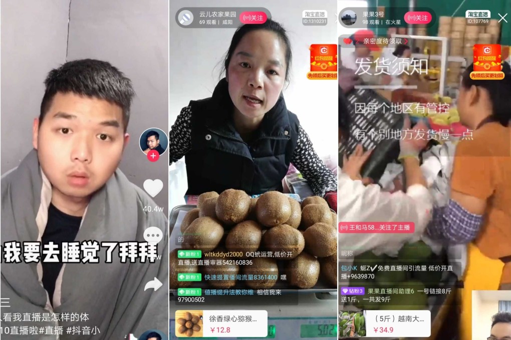 Live streaming has surged in popularity in a post-coronavirus China. Image: Douyin, Taobao