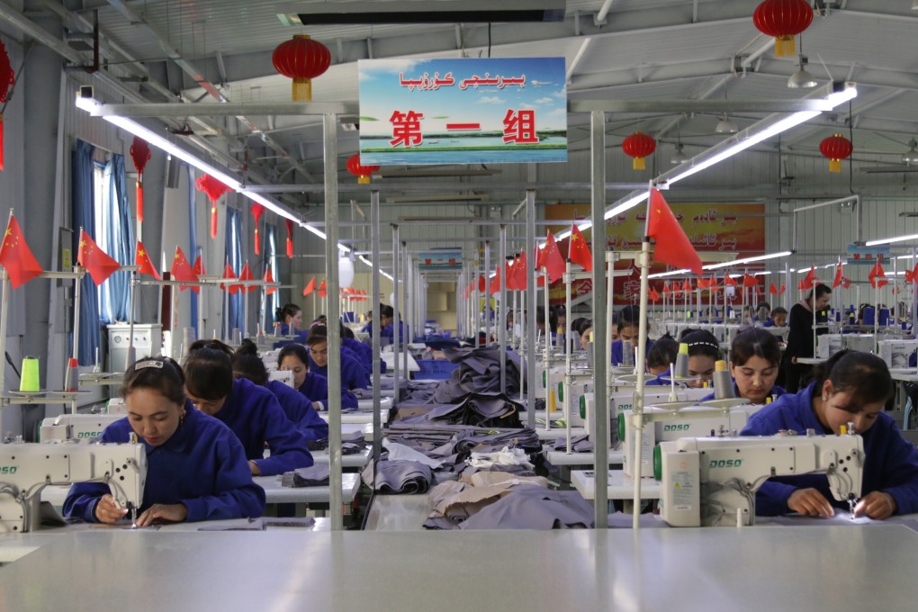 Uygur workers in a cloth factory in China’s Xinjiang Uygur autonomous region. Photo: Shutterstock
