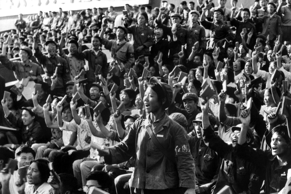 A propaganda squad of Red Guards, high school and university students, brandishing the copies of Chairman Mao Zedong's ‘Little Red Book’, staging a rally in September 1966. Photo: AFP