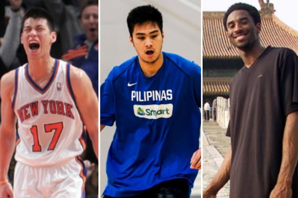 Jeremy Lin during his ‘Linsanity’ era, Kai Sotto training ahead of his NBA G-League Elite Team season, and Kobe Bryant during a visit to Beijing. Photos: Reuters, AP