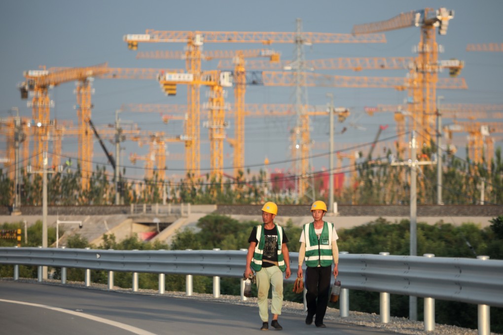 Construction cranes engulf the landscape of the Xiongan New Area’s Rongdong residential zone, which could eventually be home to about 170,000 people. Photo: Simon Song