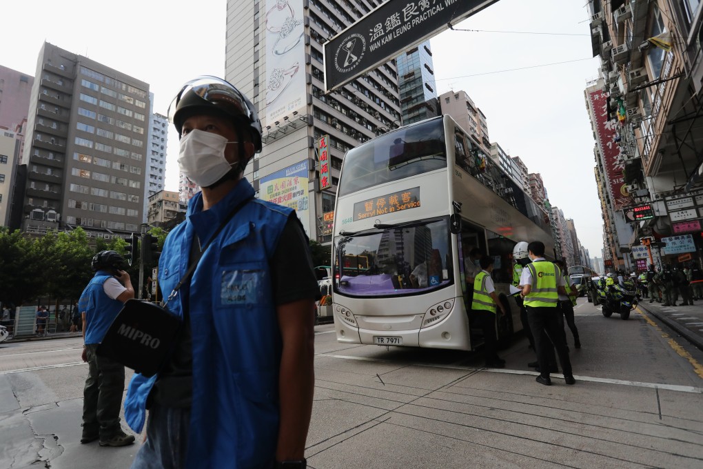 A New World First Bus driver was arrested during an anti-government protest last weekend. Photo: May Tse
