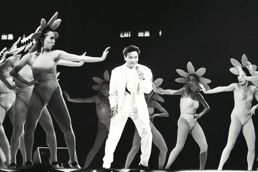 Leslie Cheung during a 1988 concert at the Hong Kong Coliseum. He gave up singing in 1990 to focus on his film career, but launched a comeback to the stage in 1997. Photo: SCMP