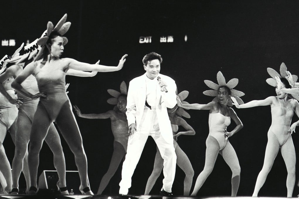 Leslie Cheung during a 1988 concert at the Hong Kong Coliseum. He gave up singing in 1990 to focus on his film career, but launched a comeback to the stage in 1997. Photo: SCMP