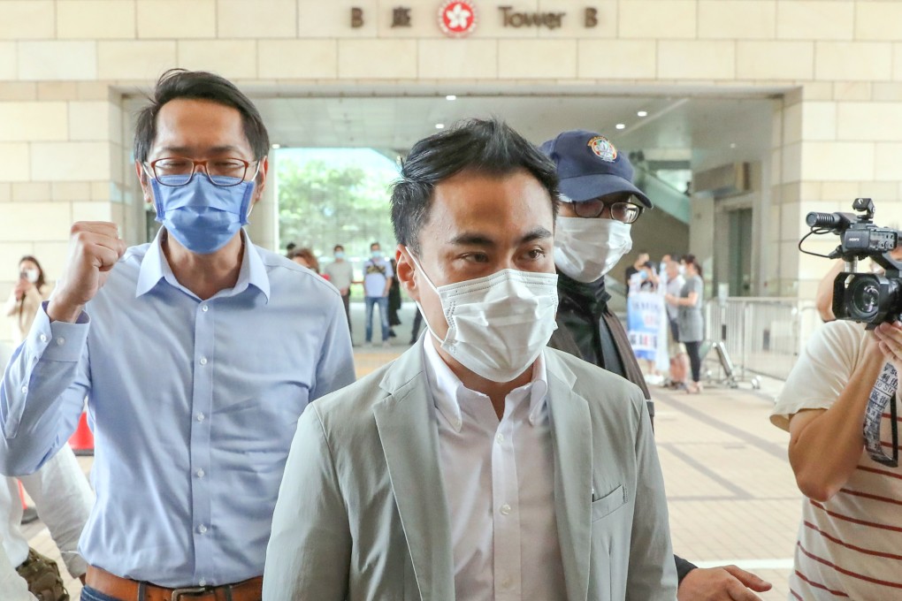 Lawmaker Kwok Wai-keung (right) appears at West Kowloon Court on Monday. Photo: K. Y. Cheng