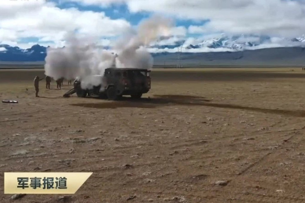 CCTV reports that a first-time air-ground joint exercise was carried out in Tibet at an average altitude of 5,000 metres. Photo: Weibo