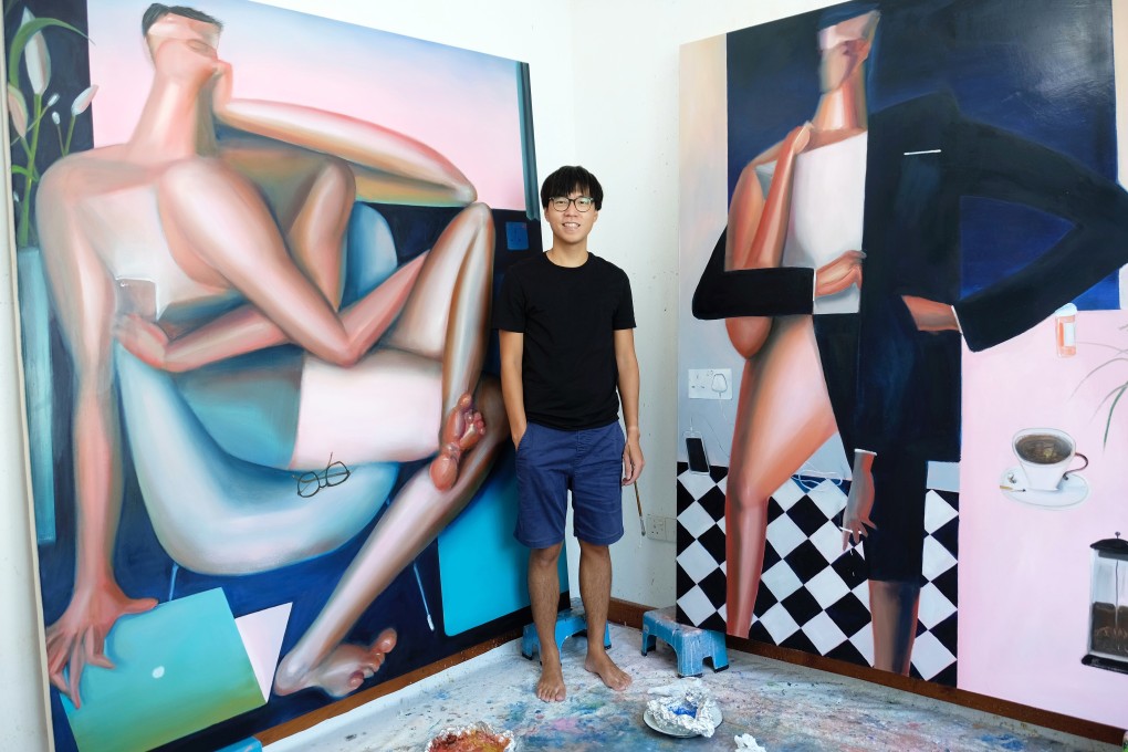 Singaporean painter Alvin Ong is usually based in London but ended up extending his stay in Singapore as the pandemic worsened. During his isolation period, he completed a series of paintings for a solo exhibition at Sydney’s Yavuz Gallery in May. Photo: Alvin Ong