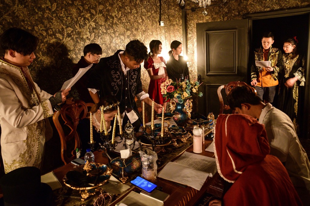 Young real-life action role-players prepare to solve the mystery of "The Haunted Mansion" at a studio in Shanghai. Photo: AFP