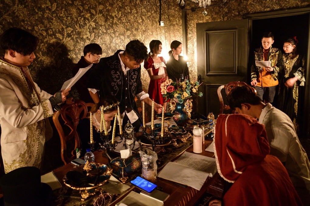 Young real-life action role-players prepare to solve the mystery of "The Haunted Mansion" at a studio in Shanghai. Photo: AFP