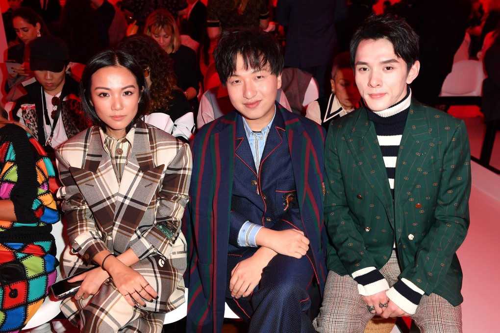 Yoyo Cao (left) and Tao Liang (centre) attend the Gucci show during Milan Fashion Week spring/summer 2020, in September 2019. Photo: Getty Images