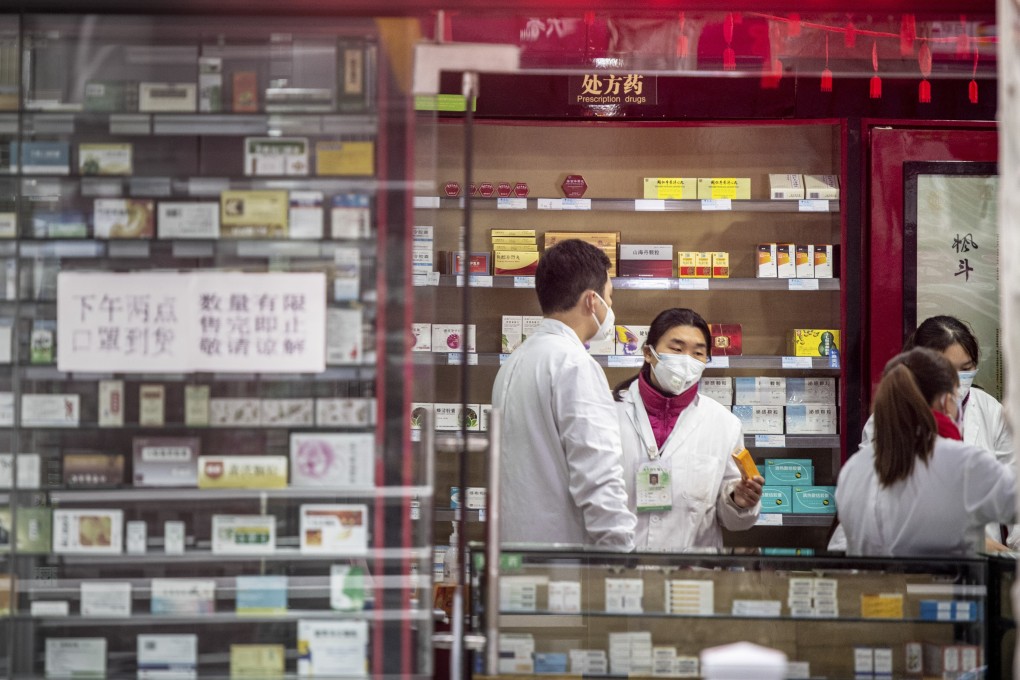 A pharmacy in Shanghai. Family-run shops account for more than half of China’s 480,000 retail pharmacies. Photo: Getty Images