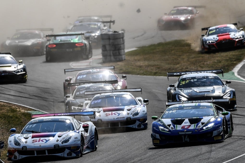 Sky Tempesta Racing’s Ferrari 488 GT3 Evo gets past a first-round crash in the GT World Challenge Europe’s pro-am sprint series. Photo: Handout